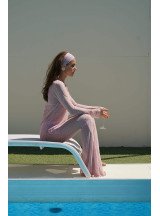 Рожевий кружевний костюм
