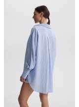 Blue shorts with stripes